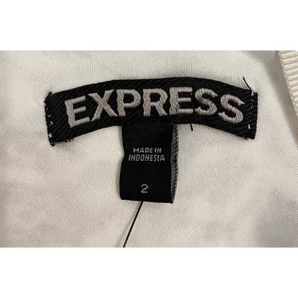 Express White Body Con Mini Dress Lace Zipper Size 2 NWT Graduation - Picture 2 of 5
